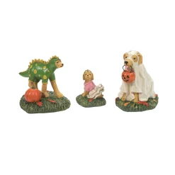 Outlet Family Hlwn Pups ST/3 Halloween Village Accessories