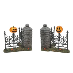 Online Jack Lantern Lit Fence Corners Halloween Village Accessories