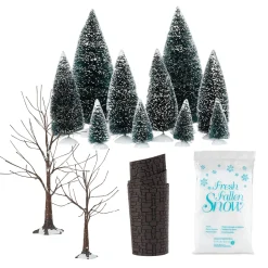 New Landscape Trees Snow Road Village Accessories