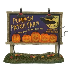 Clearance Lit Pumpkin Patch Billboard Halloween Village Accessories