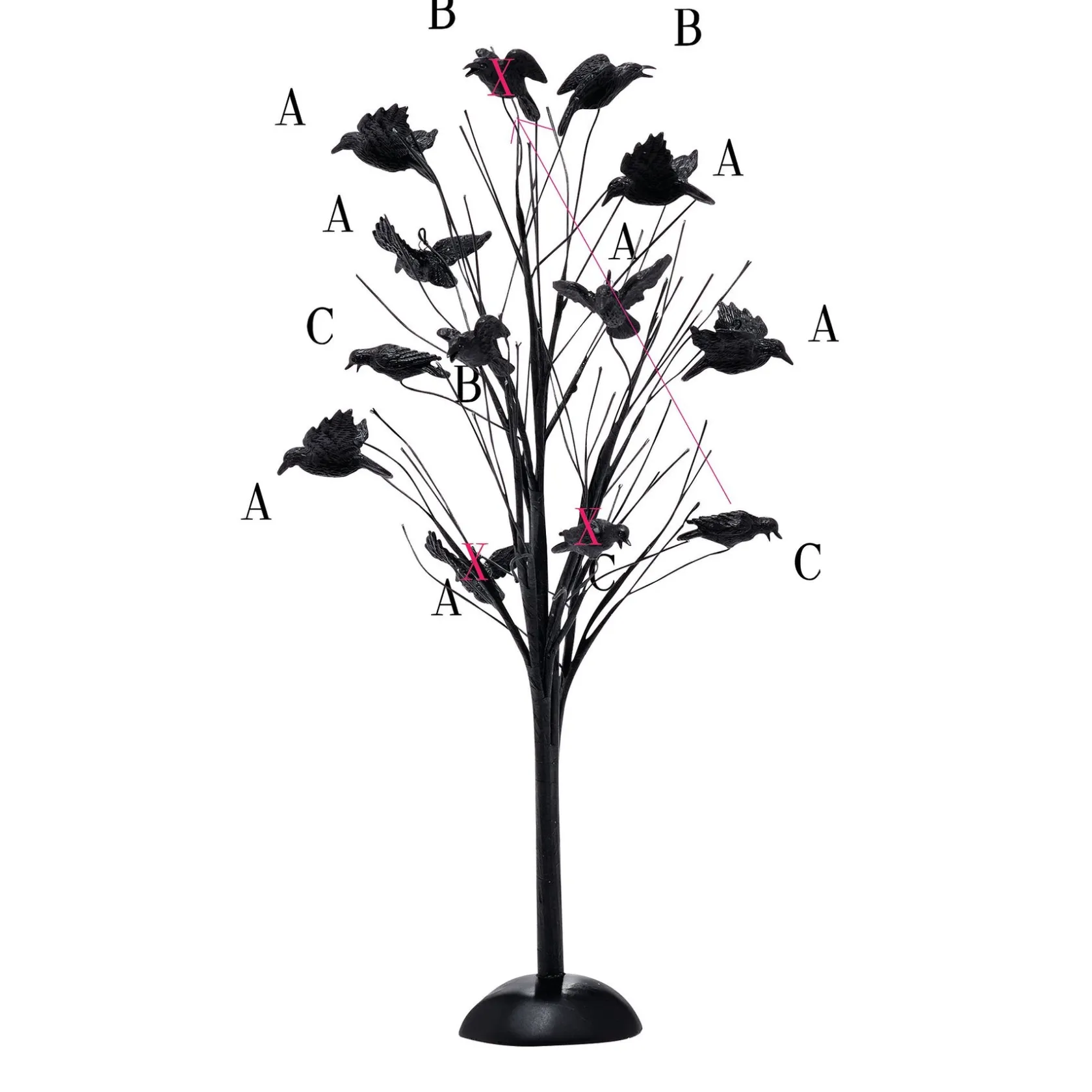 Hot Murder Of Crows, Tree Halloween Village Accessories