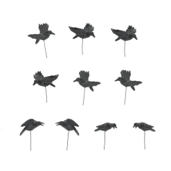 Outlet Set of 10 Halloween Crows Halloween Village Accessories