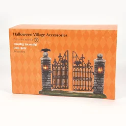 New Spooky Wrought Iron Gate Halloween Village Accessories