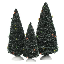 Discount Twinkling Lit Trees Green Village Accessories