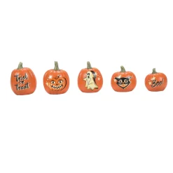 Hot Vintage Pumpkins St/5 Halloween Village Accessories