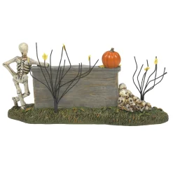Outlet We're A Skeleton Crew Sign Halloween Village Accessories