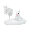 New White Christmas Bunnies Village Accessories